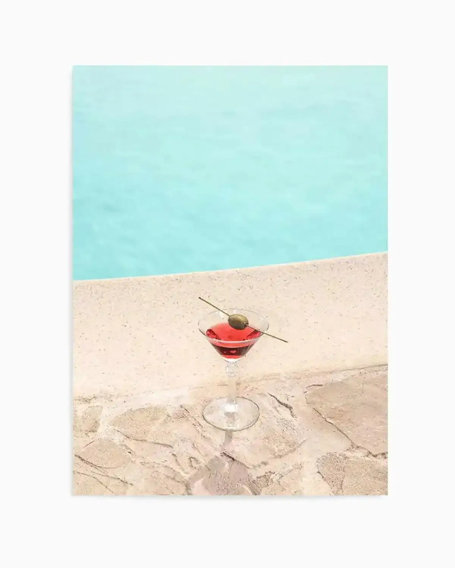 Martini By The Pool Art Print from Olive et Oriel where you can shop wallpaper and artworks online