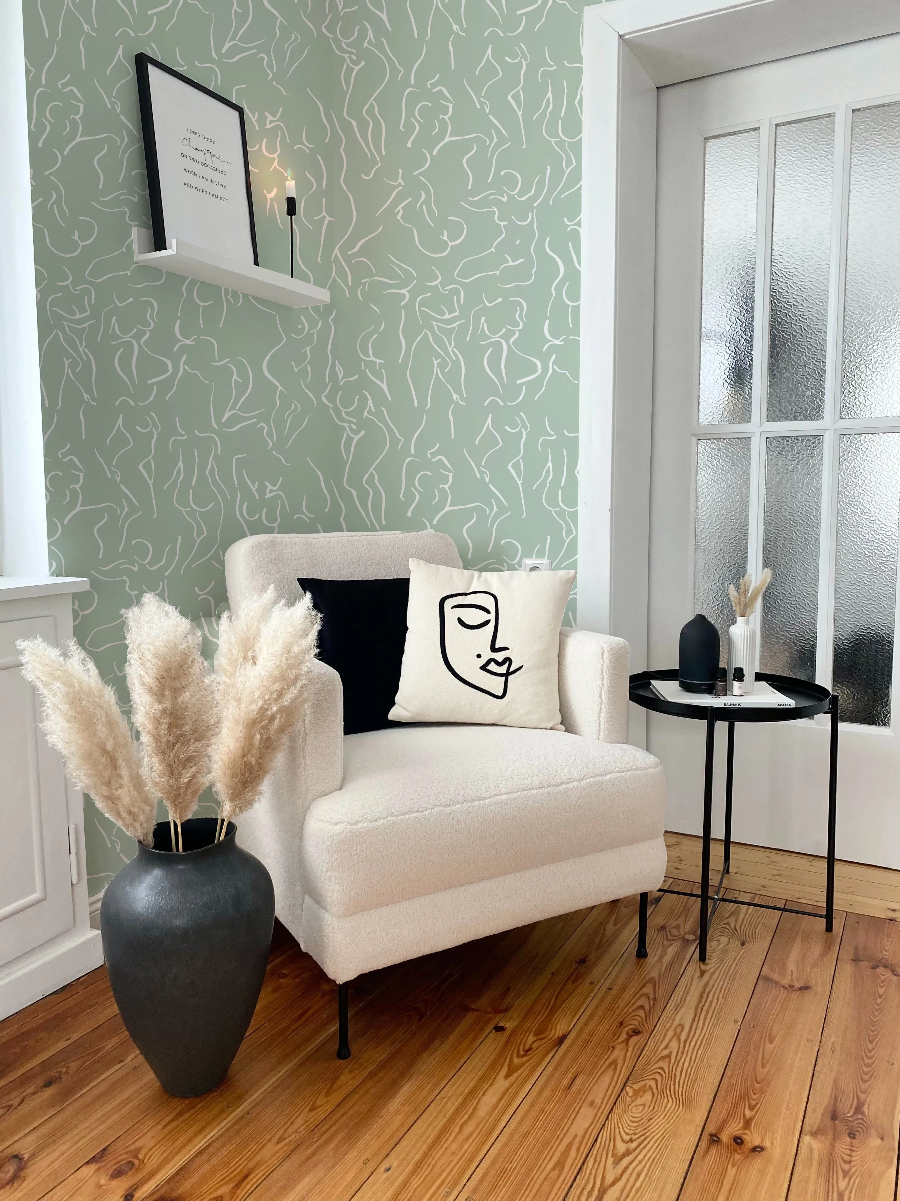 She Loved Matisse in Sage Wallpaper from Olive et Oriel where you can shop wallpaper and artworks online