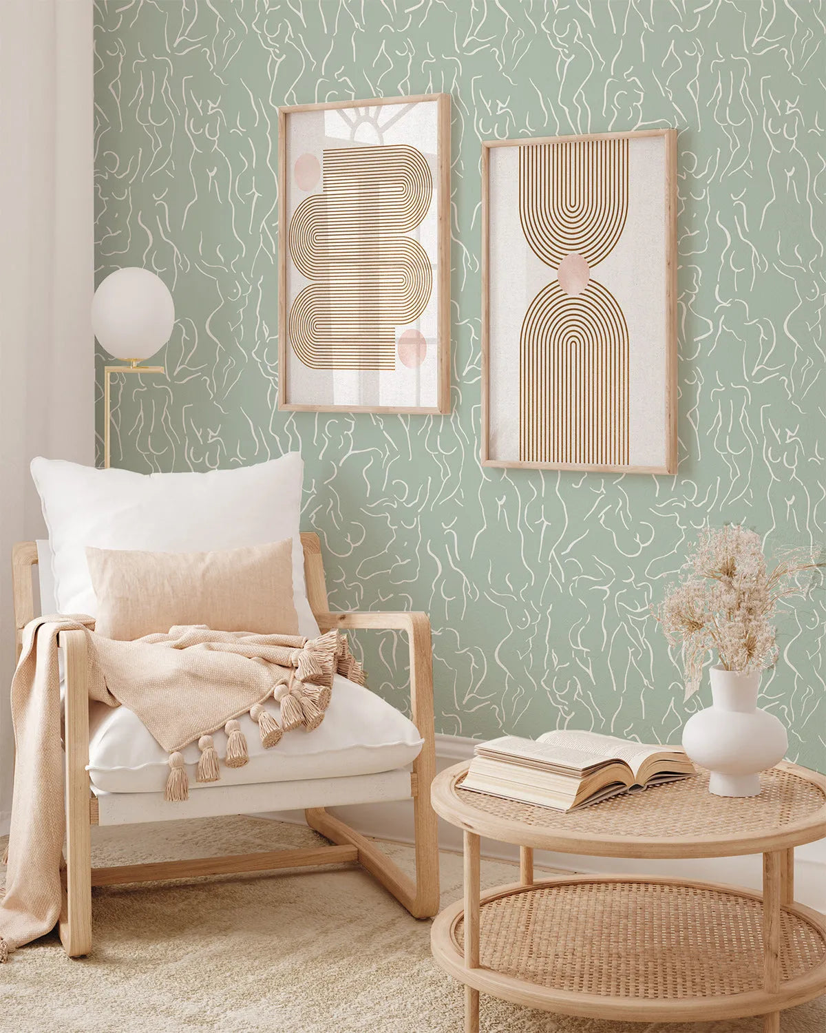 She Loved Matisse in Sage Wallpaper from Olive et Oriel where you can shop wallpaper and artworks online