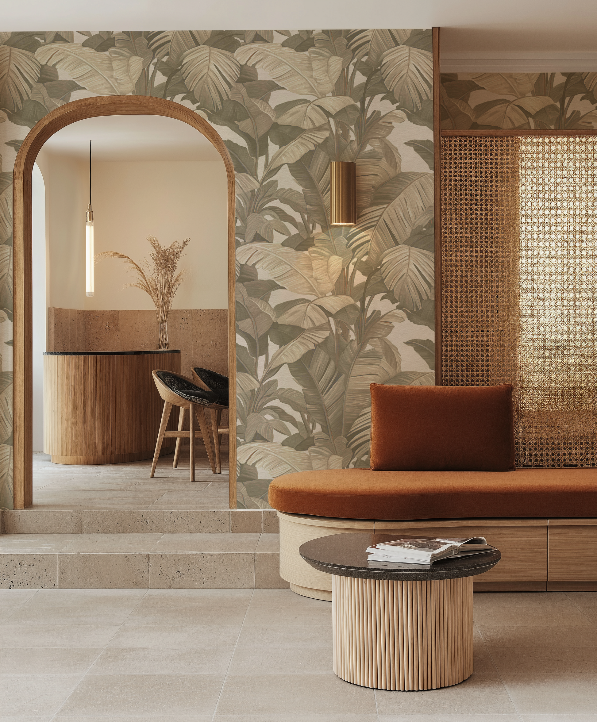 Maui Grove Palms Commercial Vinyl Wallpaper from Olive et Oriel where you can shop wallpaper and artworks online