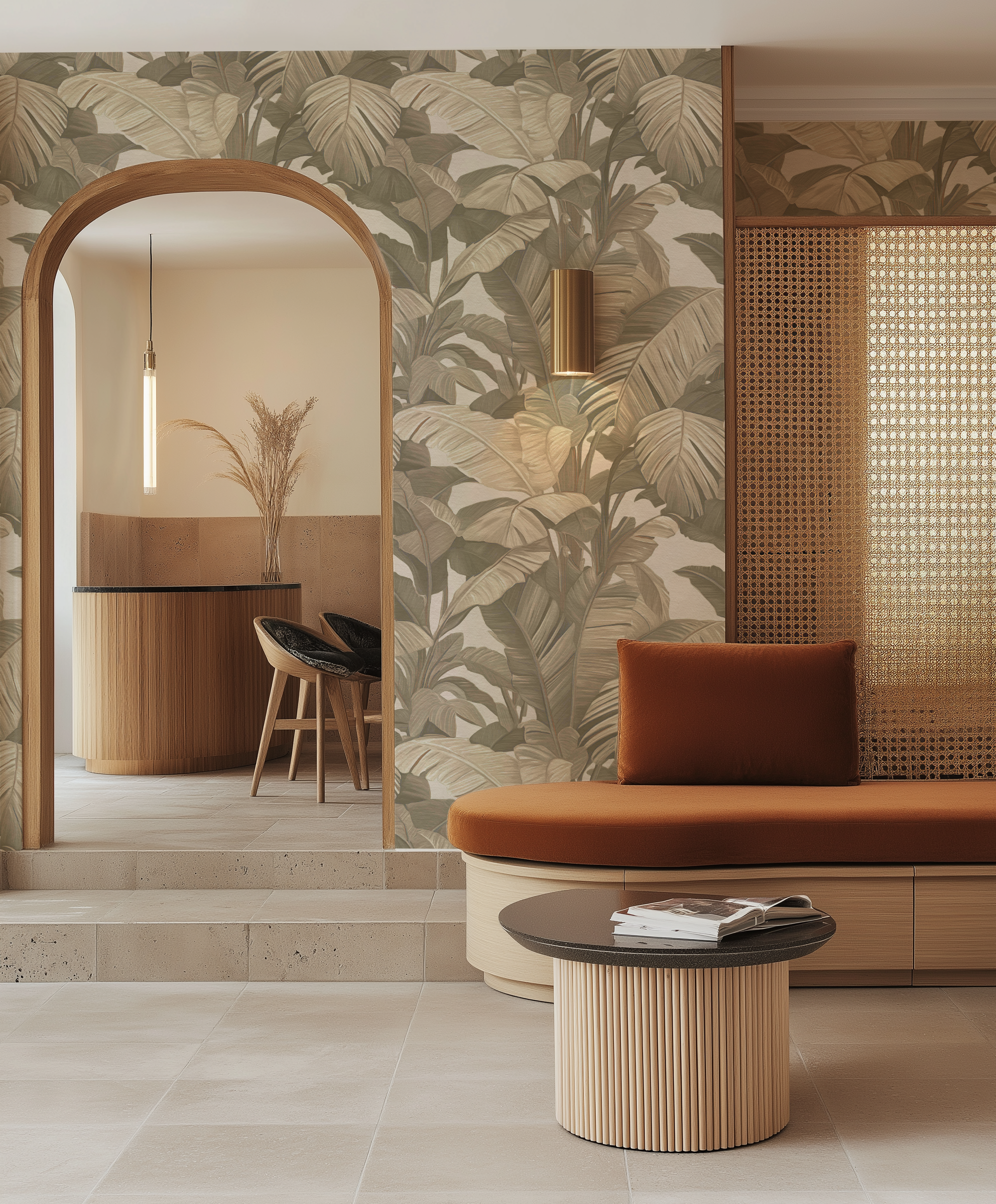 Maui Grove Palms Commercial Vinyl Wallpaper from Olive et Oriel where you can shop wallpaper and artworks online