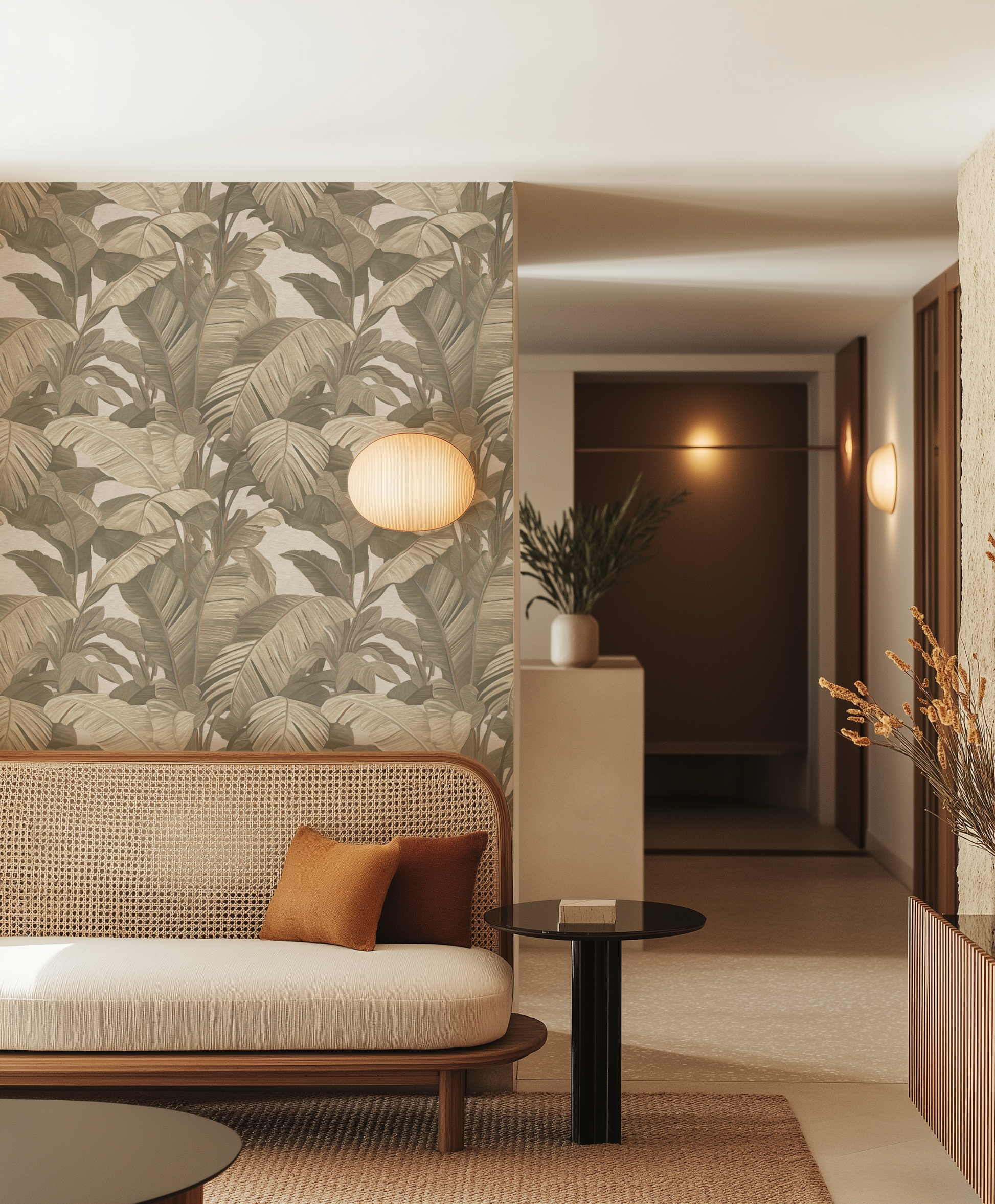 Maui Grove Palms Commercial Vinyl Wallpaper from Olive et Oriel where you can shop wallpaper and artworks online