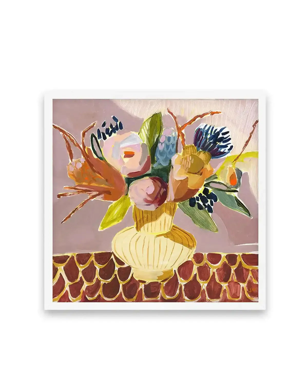 Mauve Floral by Jenny Westenhofer SQ Art Print-PRINT-Olive et Oriel-Jenny Westenhofer-70x70 cm | 27.5" x 27.5"-White-With White Border-Buy-Australian-Art-Prints-Online-with-Olive-et-Oriel-Your-Artwork-Specialists-Austrailia-Decorate-With-Coastal-Photo-Wall-Art-Prints-From-Our-Beach-House-Artwork-Collection-Fine-Poster-and-Framed-Artwork