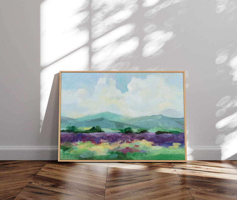 May Lavender Field II | Framed Canvas Art Print