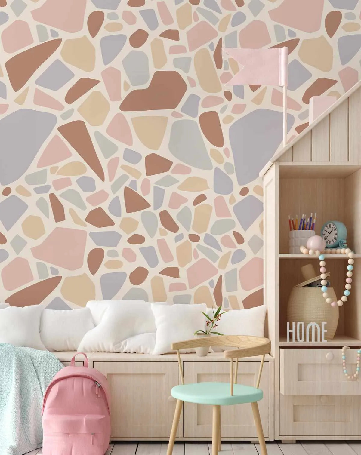 Maya Terrazzo Wallpaper-Wallpaper-Buy Kids Removable Wallpaper Online Our Custom Made Children√¢‚Ç¨‚Ñ¢s Wallpapers Are A Fun Way To Decorate And Enhance Boys Bedroom Decor And Girls Bedrooms They Are An Amazing Addition To Your Kids Bedroom Walls Our Collection of Kids Wallpaper Is Sure To Transform Your Kids Rooms Interior Style From Pink Wallpaper To Dinosaur Wallpaper Even Marble Wallpapers For Teen Boys Shop Peel And Stick Wallpaper Online Today With Olive et Oriel