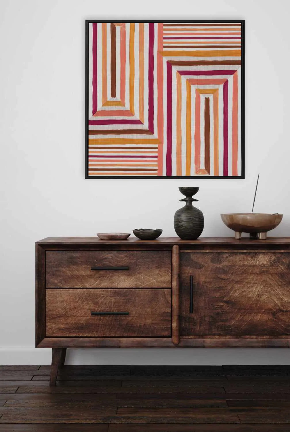 Mayan Labyrinth I | Framed Canvas Art Print from Olive et Oriel where you can shop wallpaper and artworks online