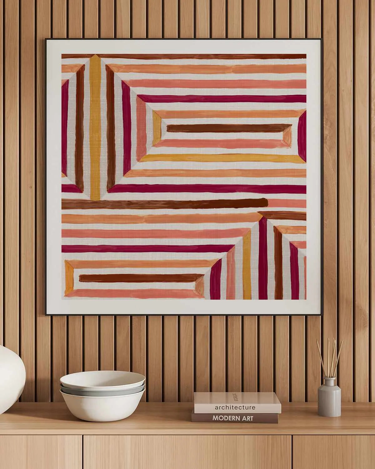 Mayan Labyrinth II Art Print from Olive et Oriel where you can shop wallpaper and artworks online