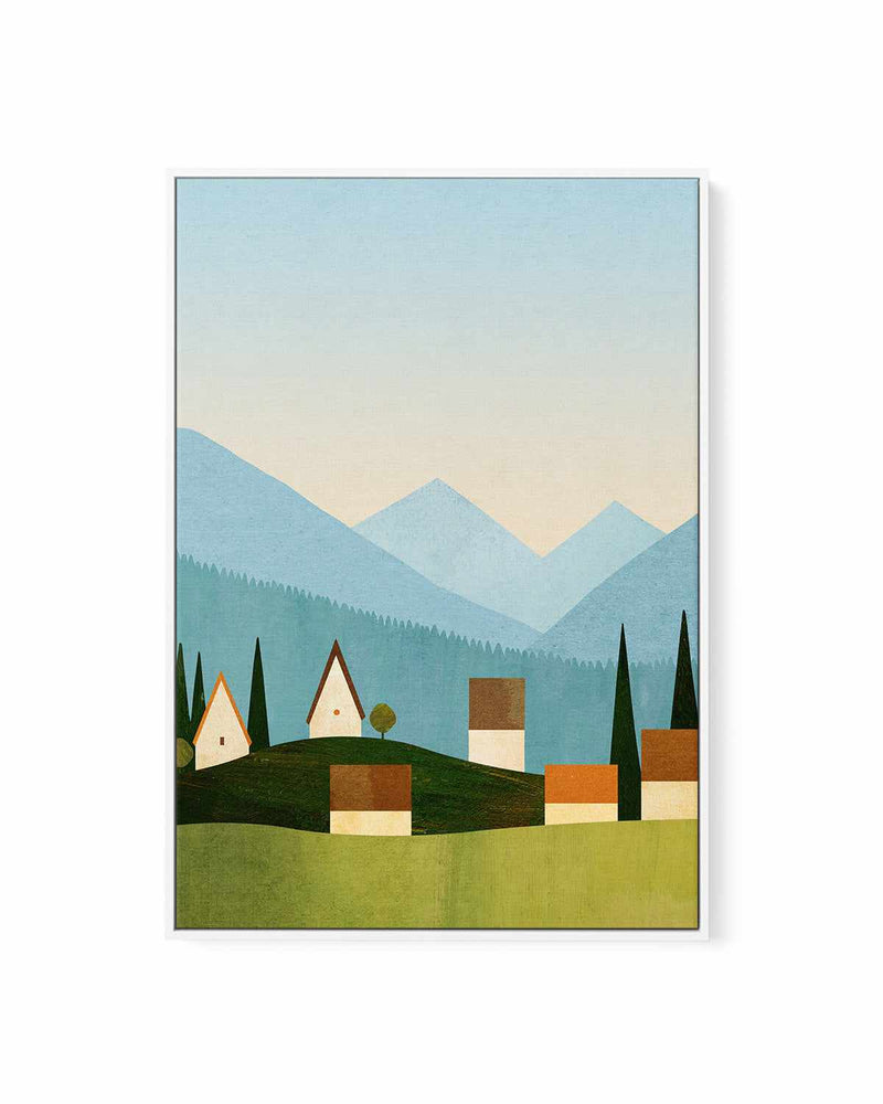 Meadow in the Alps by Henry Rivers | Framed Canvas Art Print