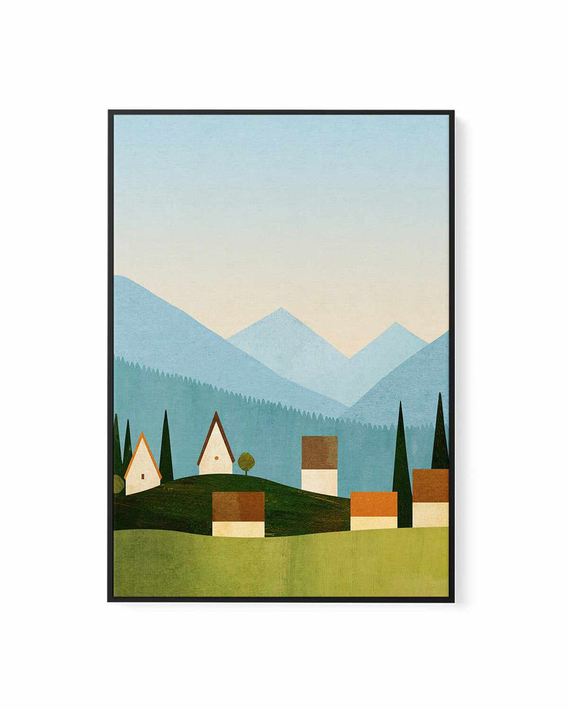 Meadow in the Alps by Henry Rivers | Framed Canvas Art Print