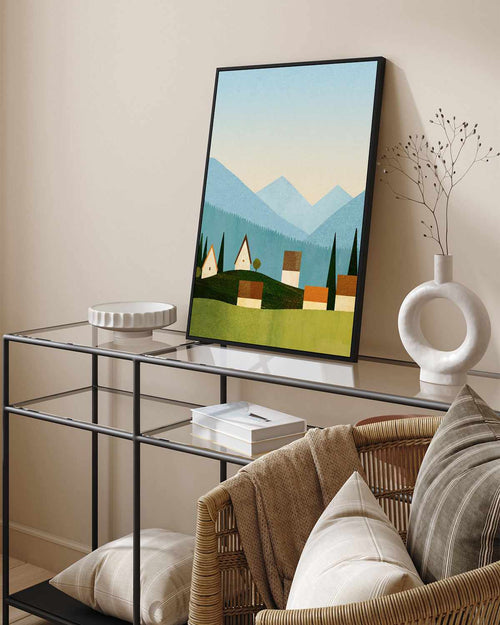 Meadow in the Alps by Henry Rivers | Framed Canvas Art Print