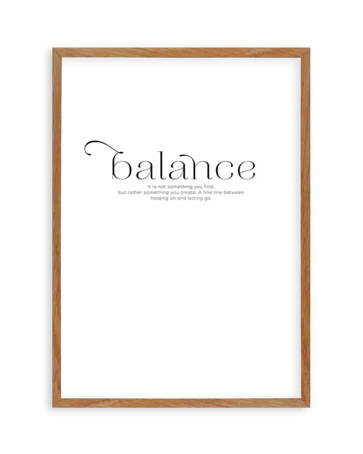 Meaning Of Balance Art Print