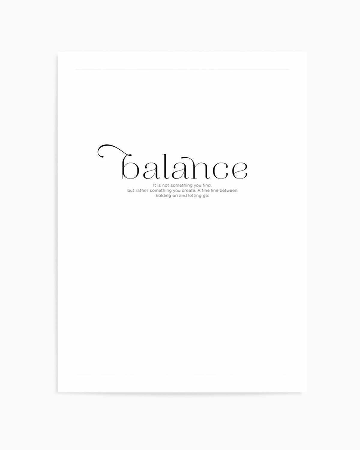 Meaning Of Balance Art Print