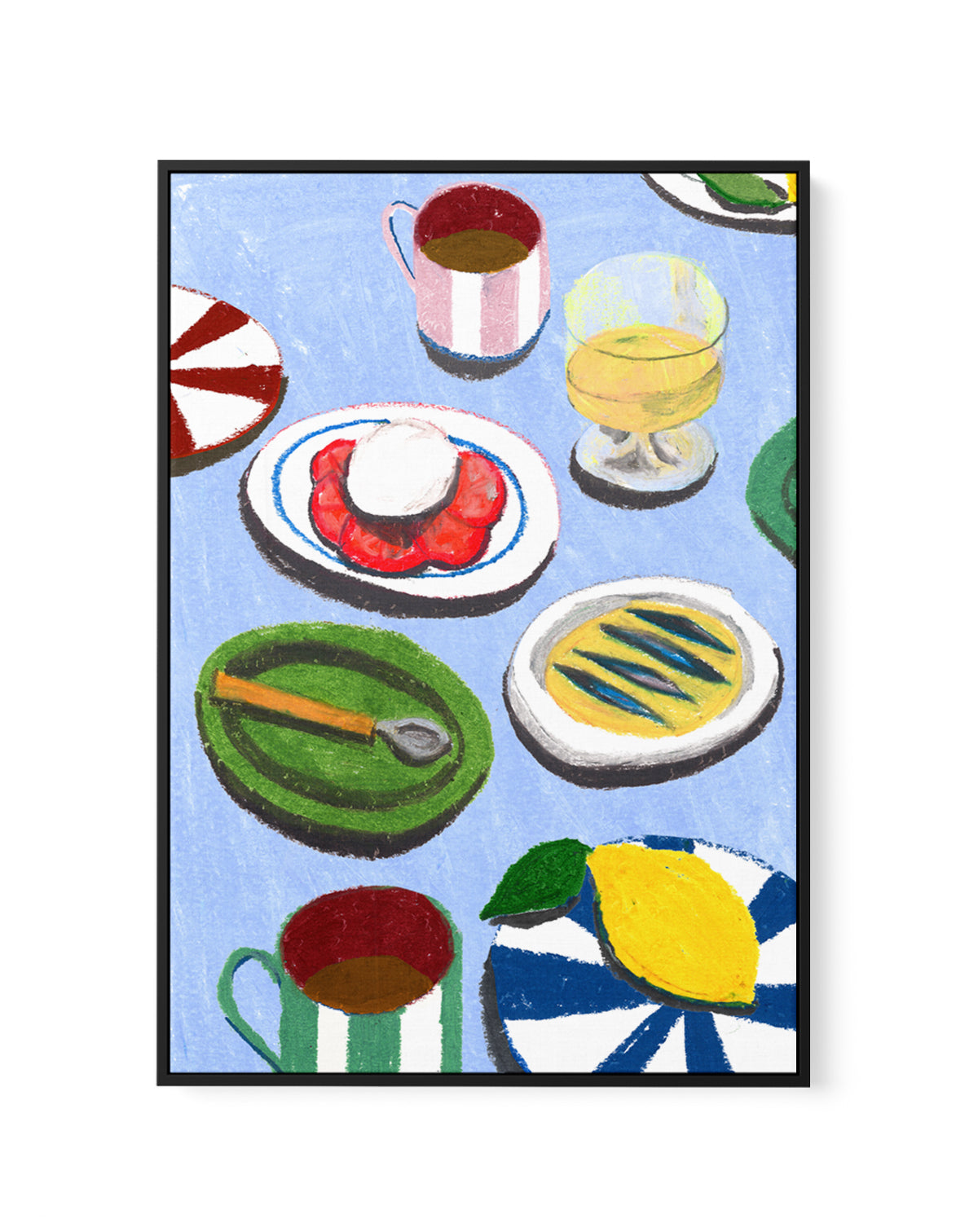 Med Table-Insta by Laura Page | Framed Canvas Art Print