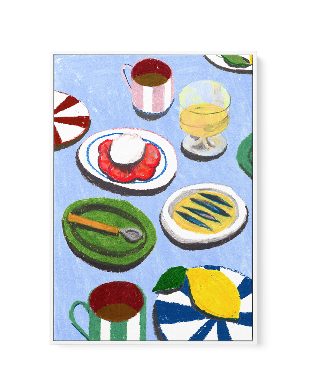 Med Table-Insta by Laura Page | Framed Canvas Art Print