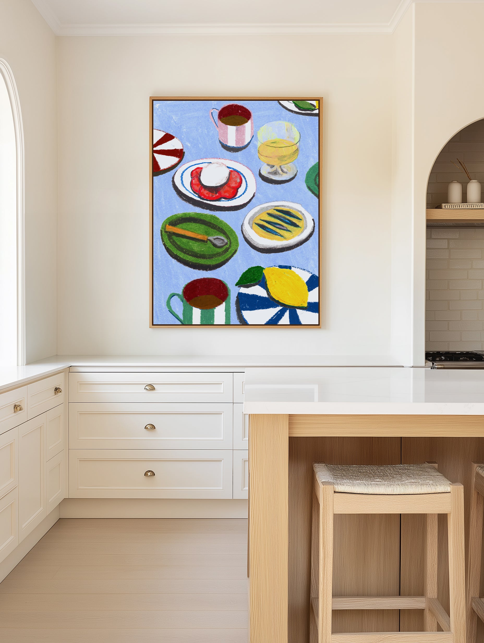 Med Table-Insta by Laura Page | Framed Canvas Art Print