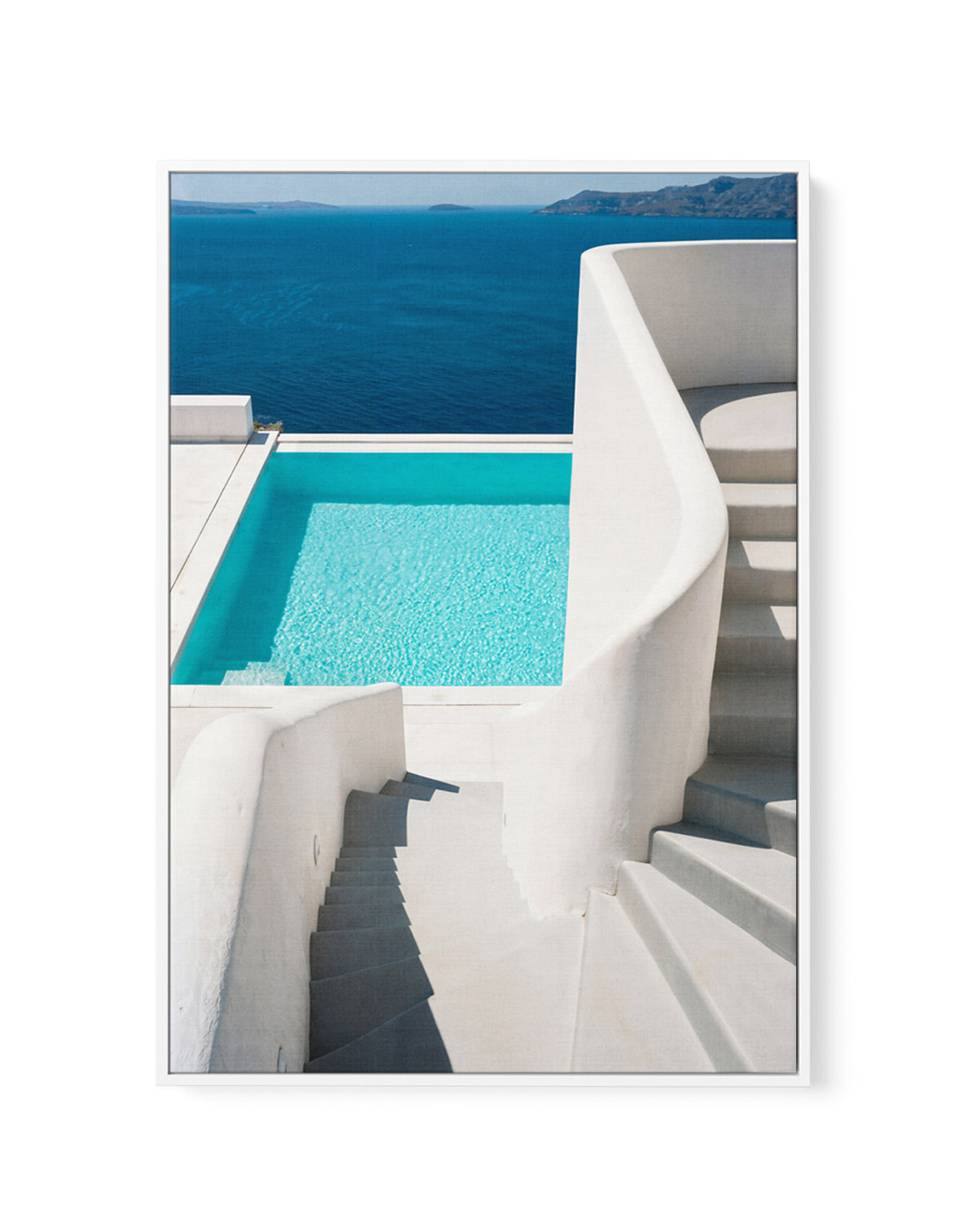 Mediterranean Steps | Framed Canvas Art Print
