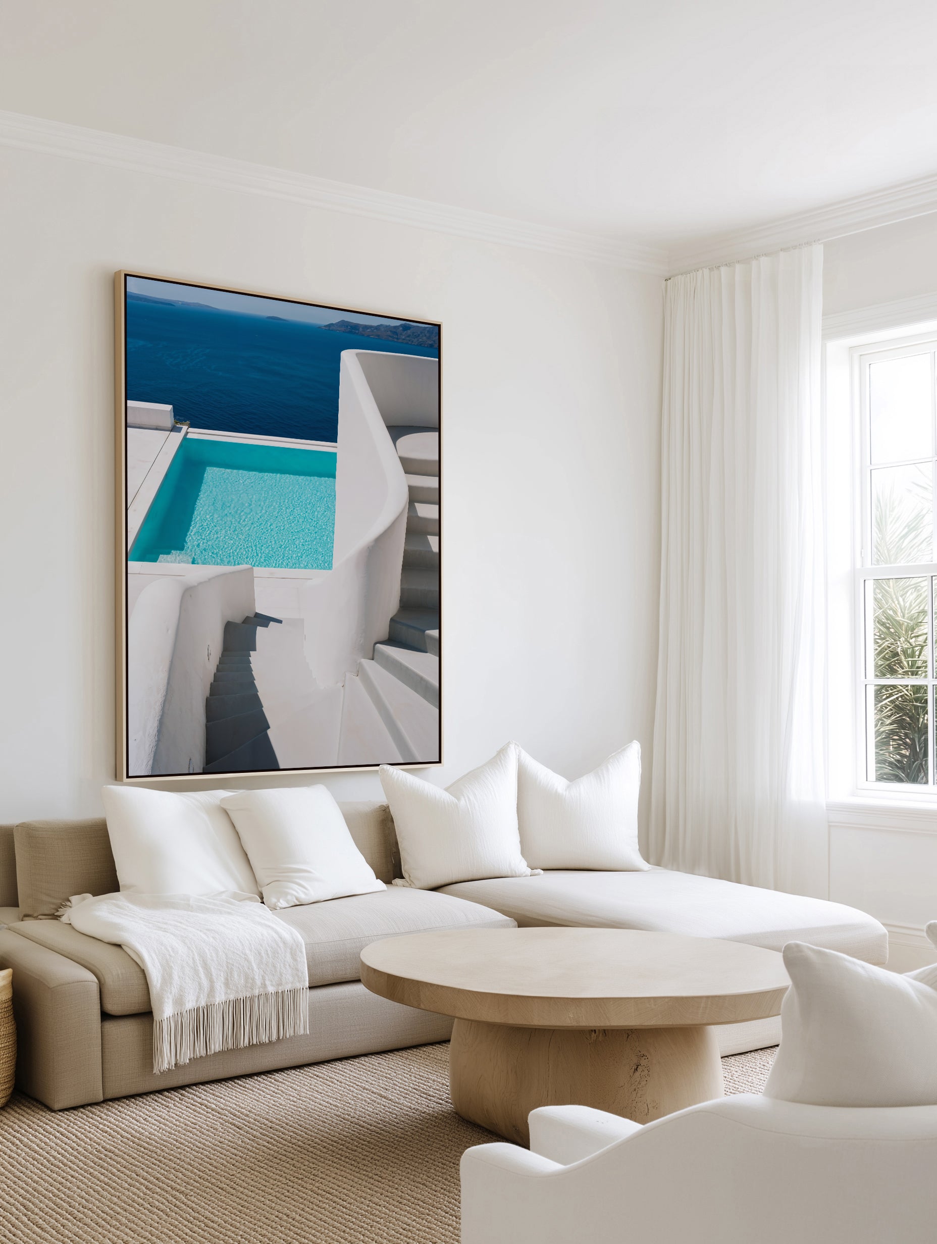 Mediterranean Steps | Framed Canvas Art Print