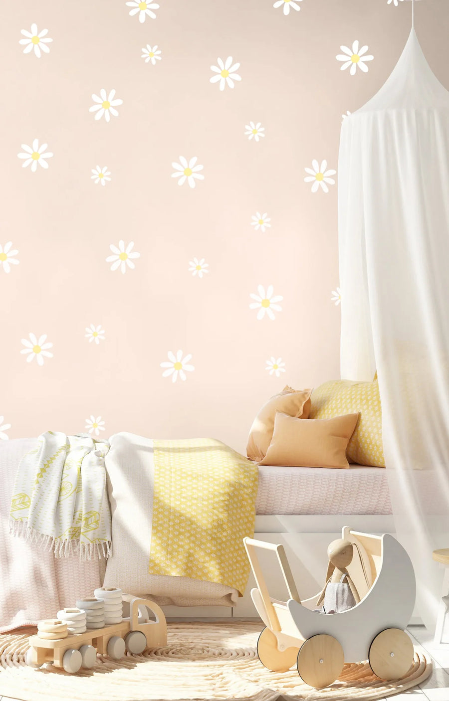 Sweet Daisies Decal Set from Olive et Oriel where you can shop wallpaper and artworks online
