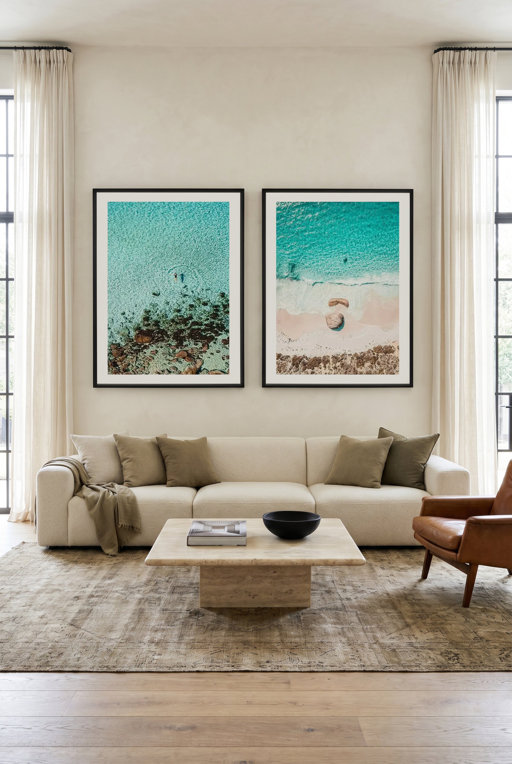 Meelup II & Two Peoples Bay II WA Art Print Set of 2 | Matching Wall Art