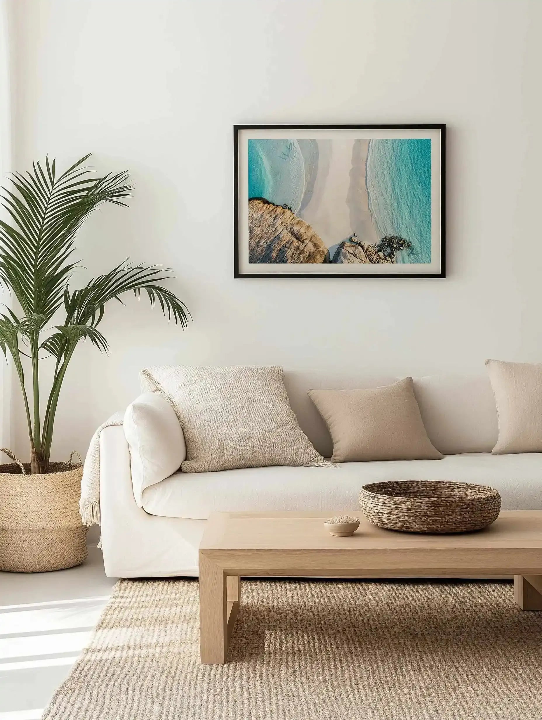 Meeting Point, Wylie Bay | Aerial Photo Wall Art Print from Olive et Oriel where you can shop wallpaper and artworks online