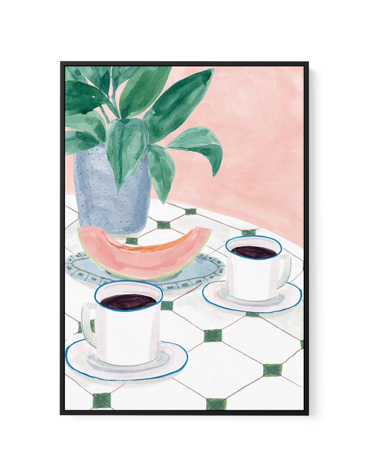 Melon Mornings by Laura Page | Framed Canvas Art Print