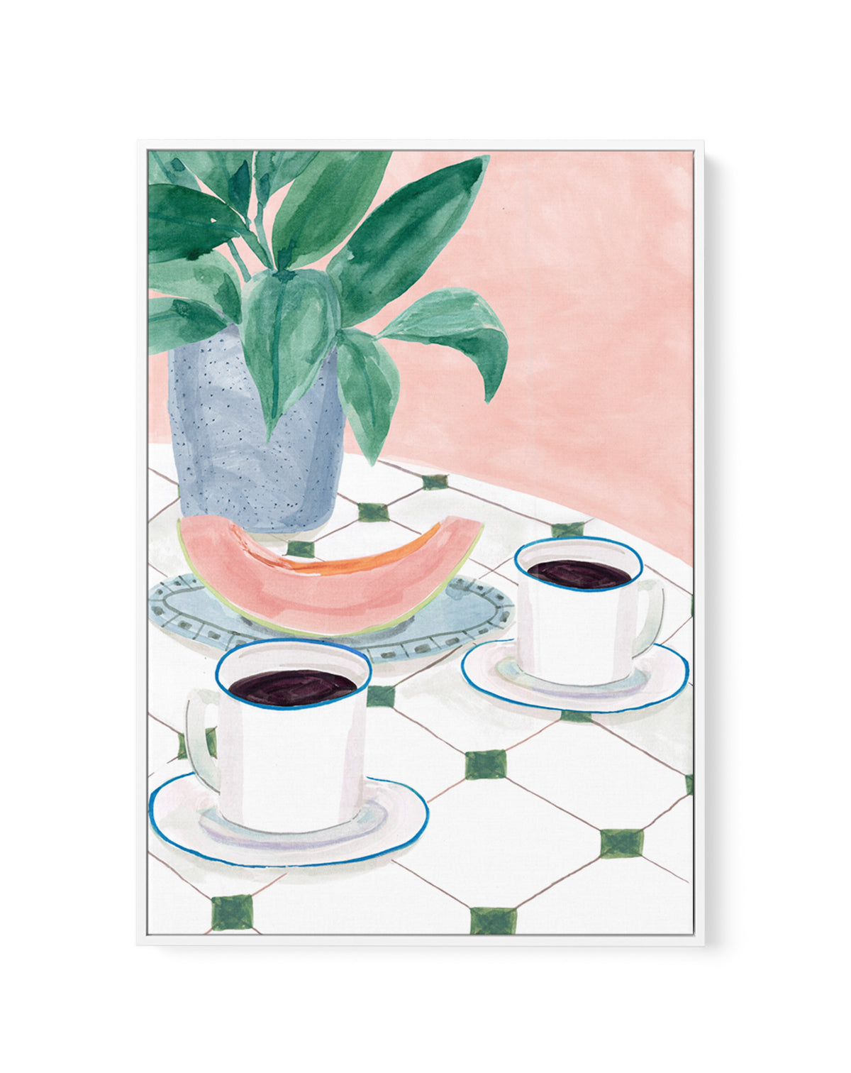 Melon Mornings by Laura Page | Framed Canvas Art Print