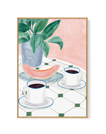 Melon Mornings by Laura Page | Framed Canvas Wall Art