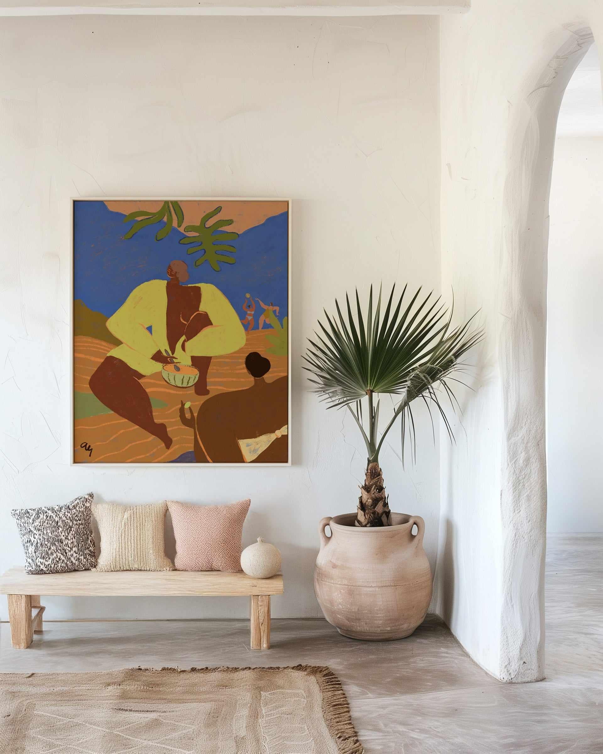 Melon Please by Arty Guava | Framed Canvas Art Print from Olive et Oriel where you can shop wallpaper and artworks online