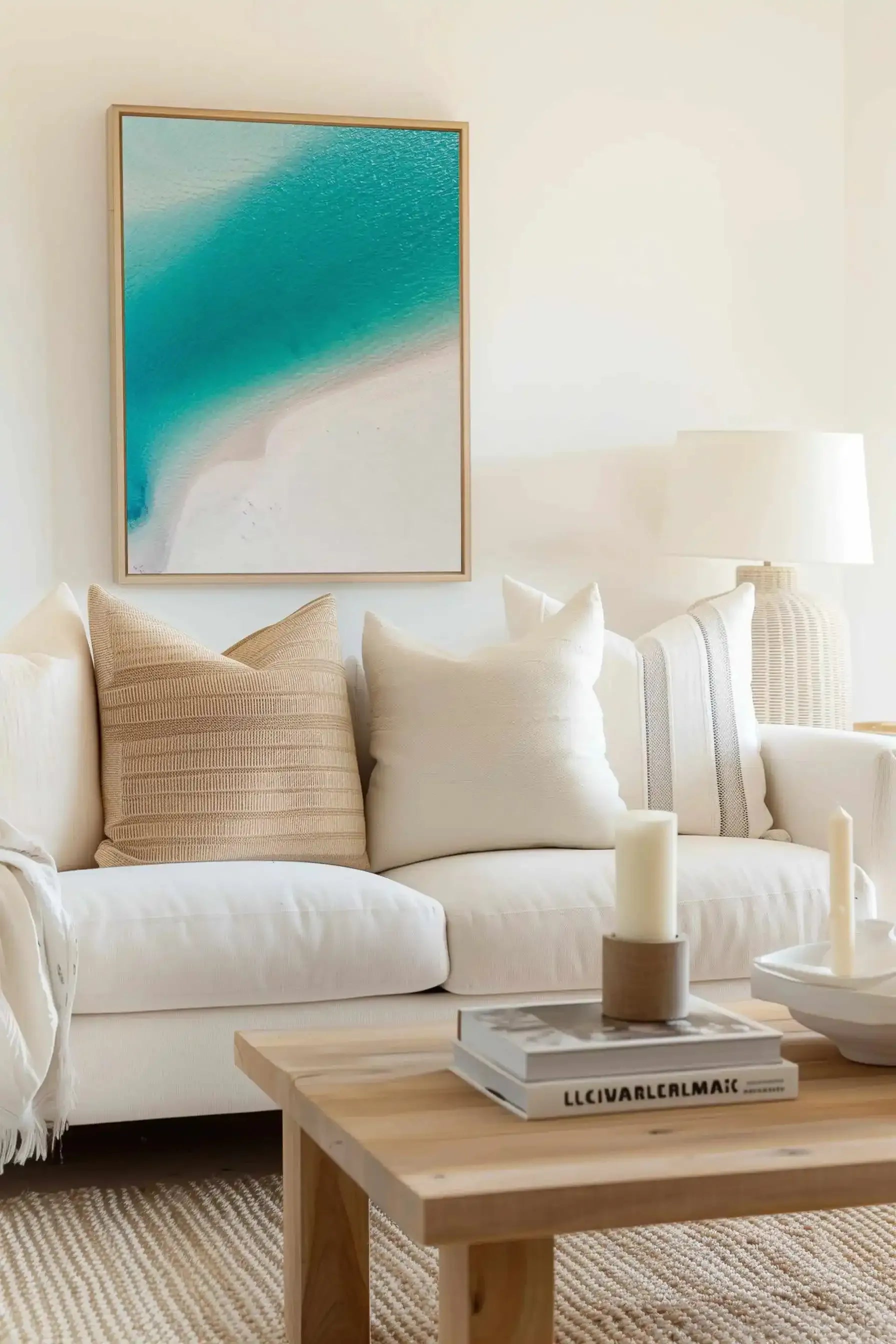 Merimbula II | Aerial Photo Wall Framed Canvas Art Print from Olive et Oriel where you can shop wallpaper and artworks online