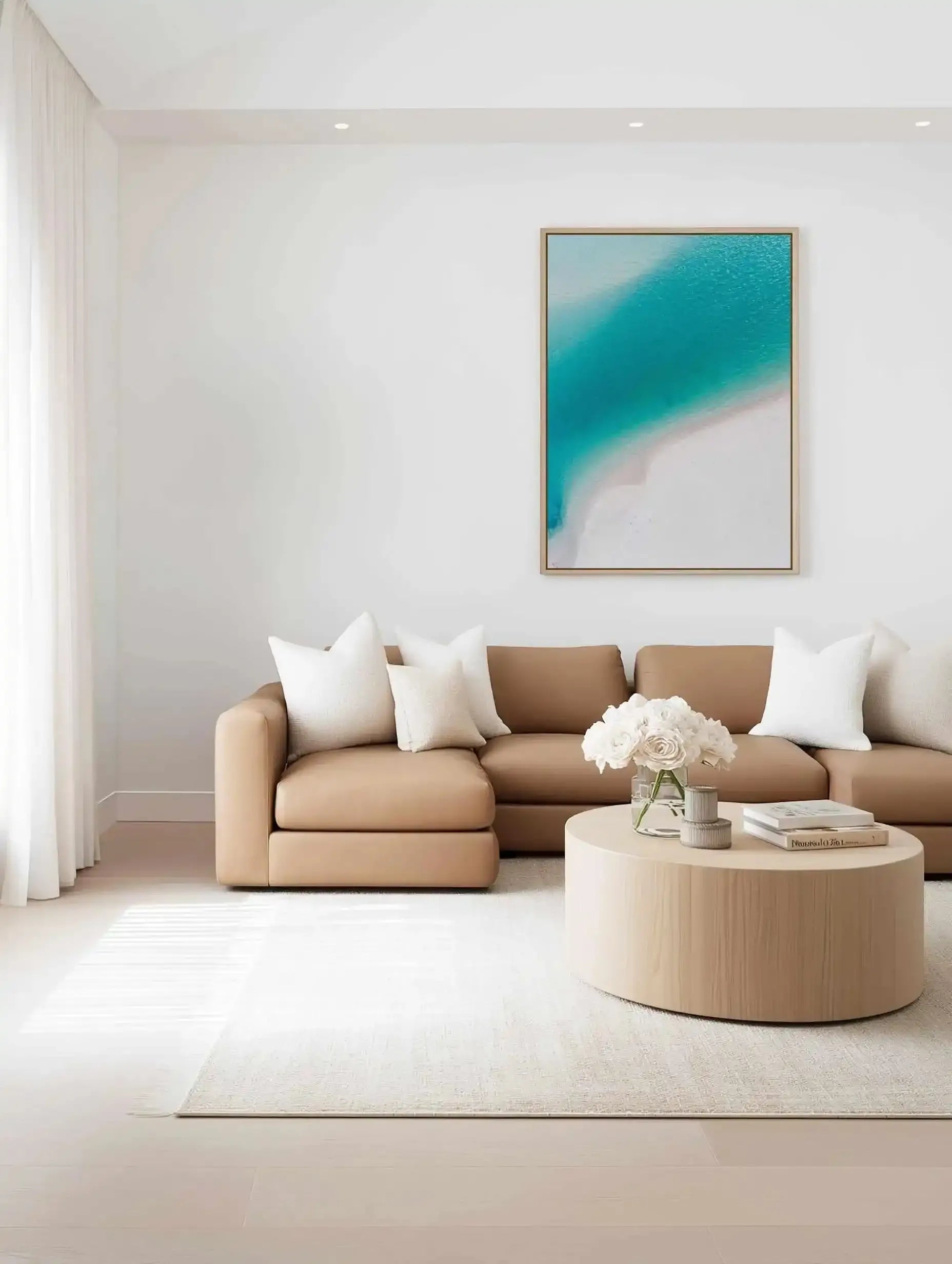 Merimbula II | Aerial Photo Wall Framed Canvas Art Print from Olive et Oriel where you can shop wallpaper and artworks online