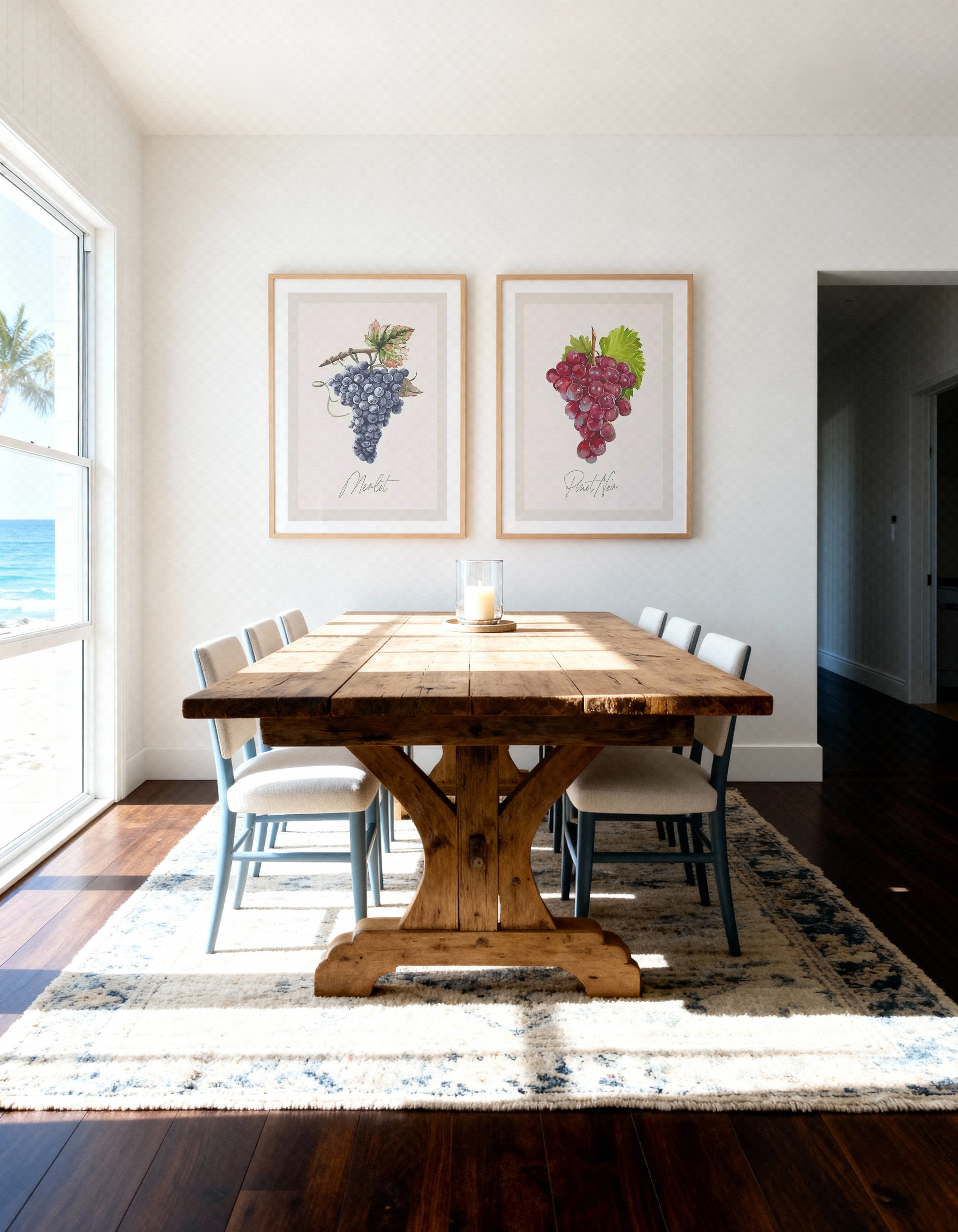 Merlot & Pinot Noir Art Print Set of 2 | Matching Wall Art
