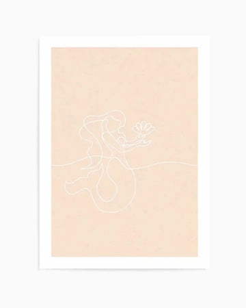 Mermaid Line Art II Art Print from Olive et Oriel where you can shop wallpaper and artworks online