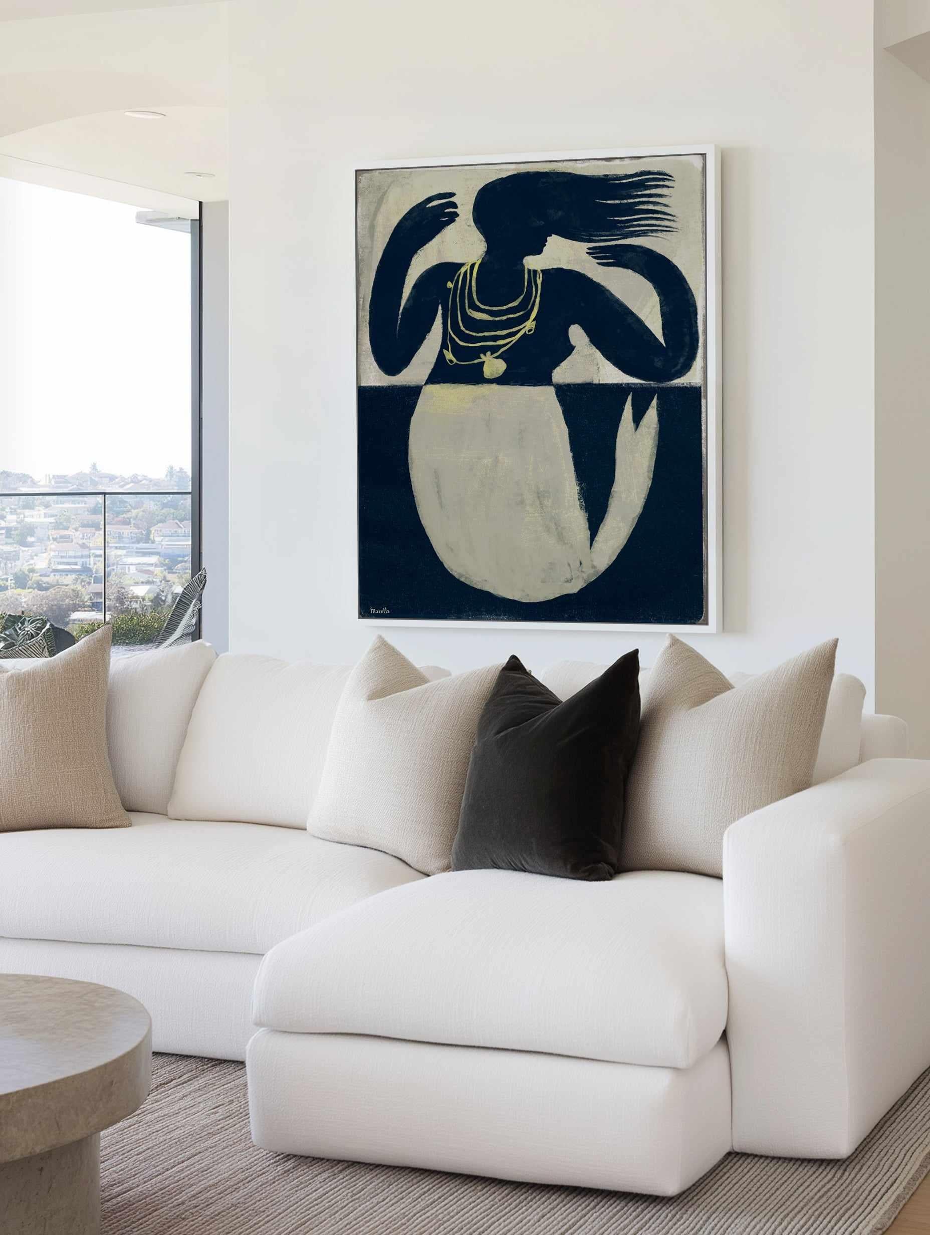 Mermaid by Marco Marella | Framed Canvas Art Print from Olive et Oriel where you can shop wallpaper and artworks online