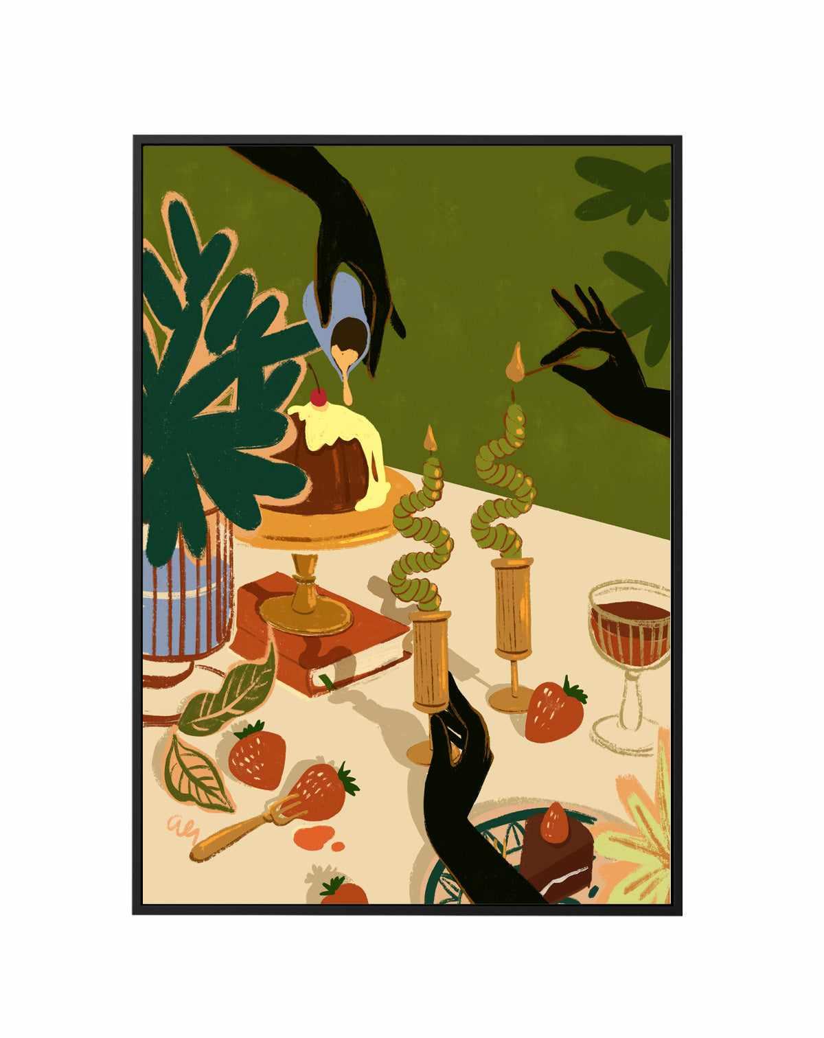 Merry Feast by Arty Guava | Framed Canvas Art Print from Olive et Oriel where you can shop wallpaper and artworks online