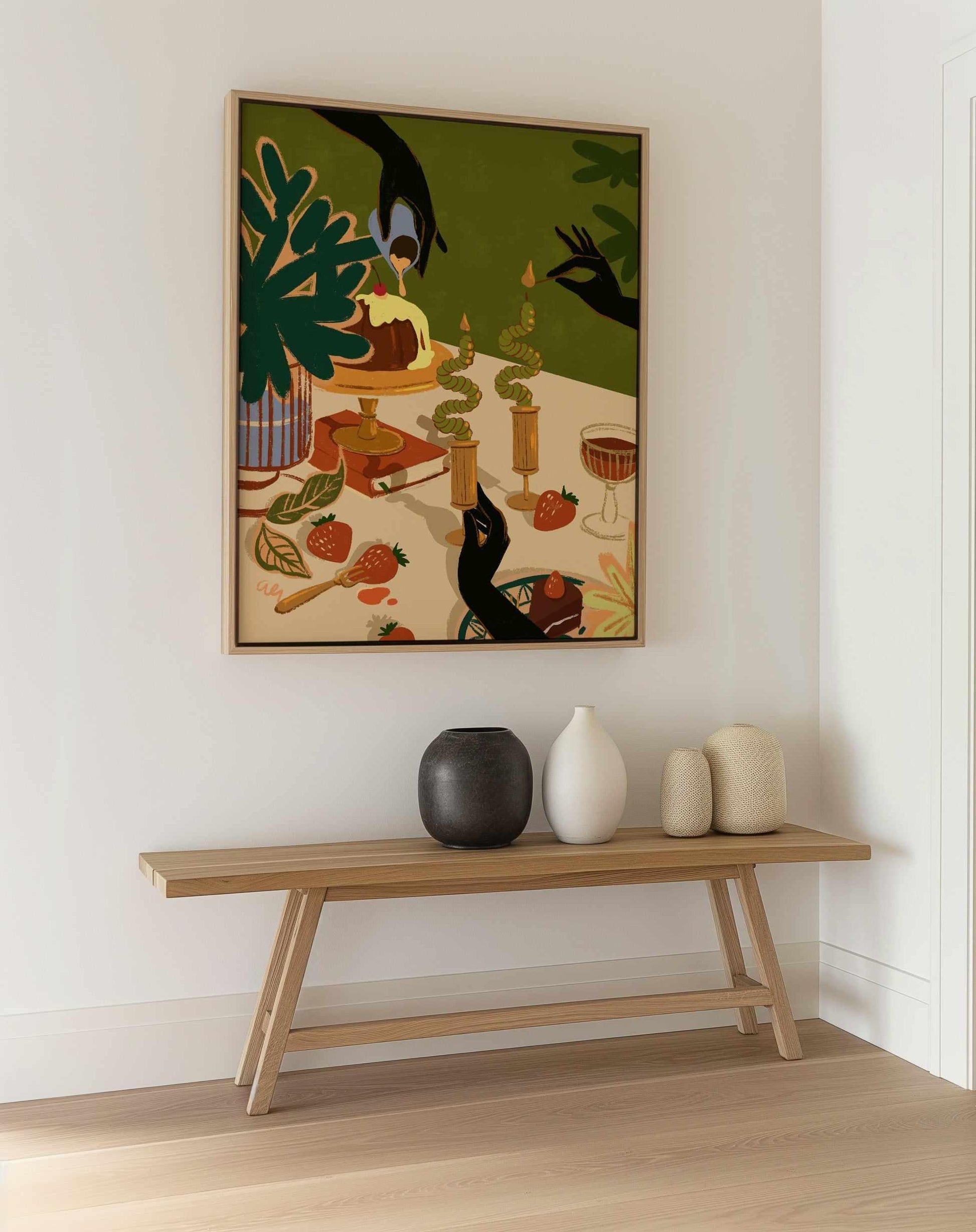 Merry Feast by Arty Guava | Framed Canvas Art Print from Olive et Oriel where you can shop wallpaper and artworks online