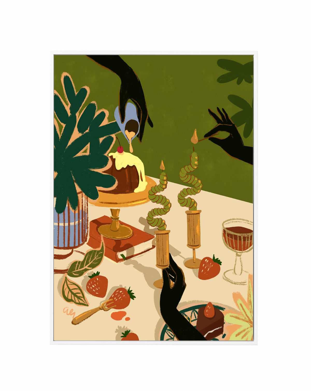 Merry Feast by Arty Guava | Framed Canvas Art Print from Olive et Oriel where you can shop wallpaper and artworks online