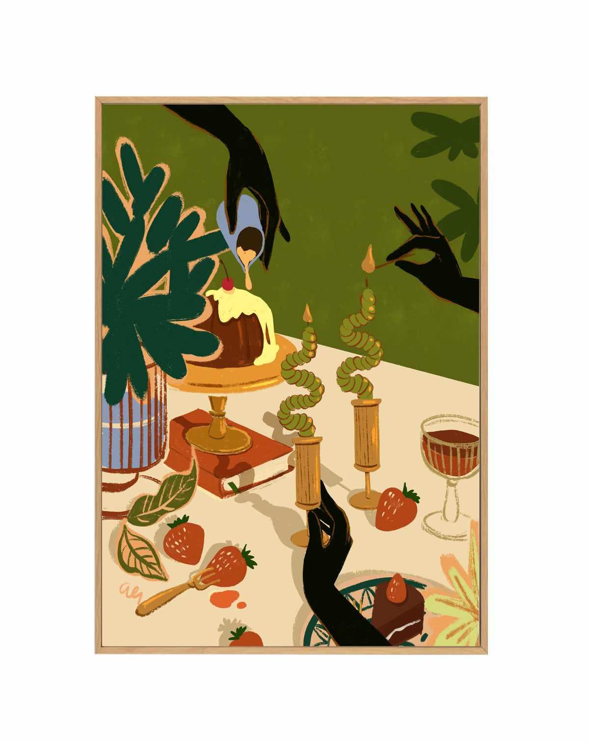 Merry Feast by Arty Guava | Framed Canvas Art Print from Olive et Oriel where you can shop wallpaper and artworks online