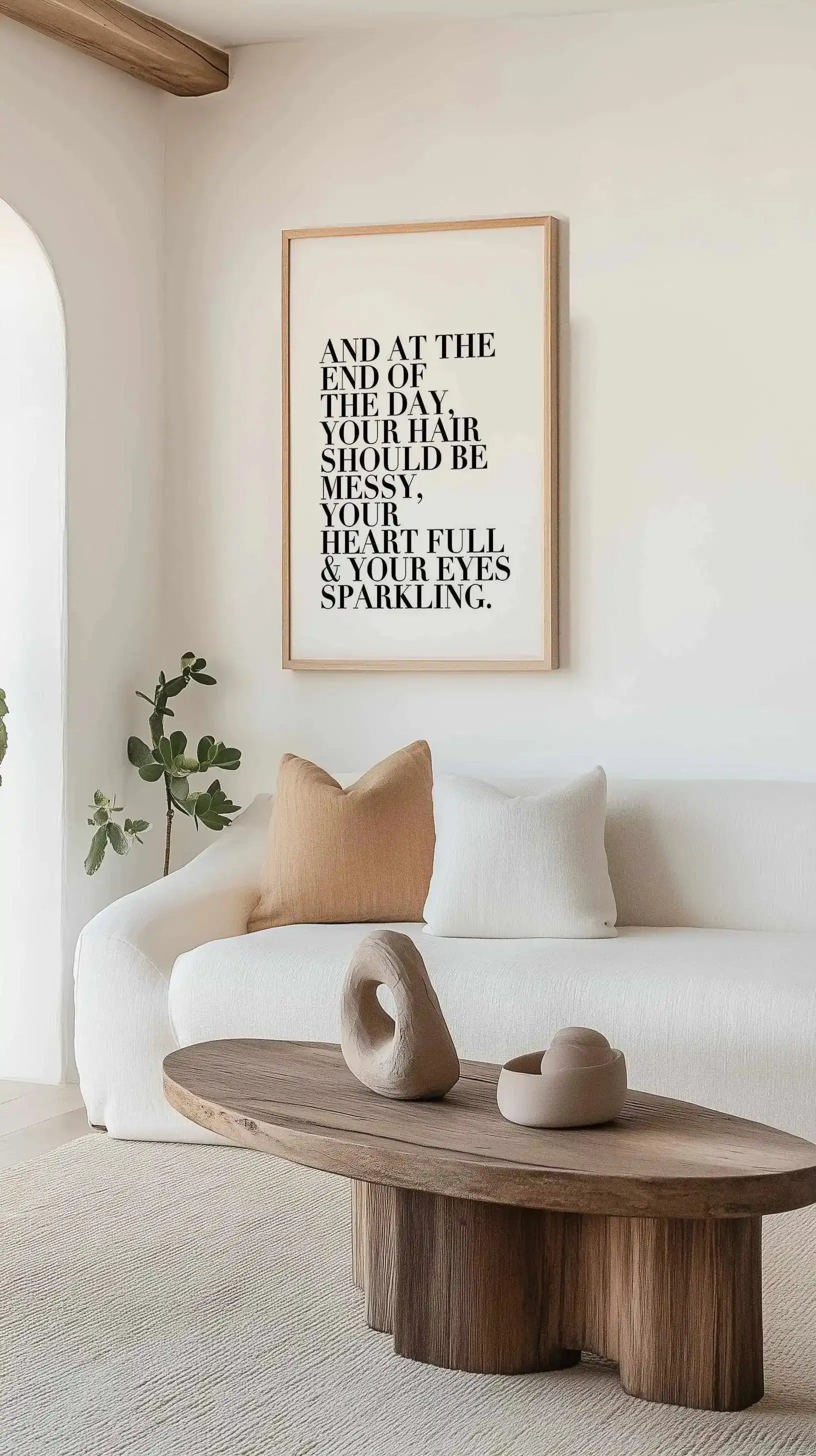 Messy Hair. Full Heart & Sparkling Eyes. Art Print from Olive et Oriel where you can shop wallpaper and artworks online