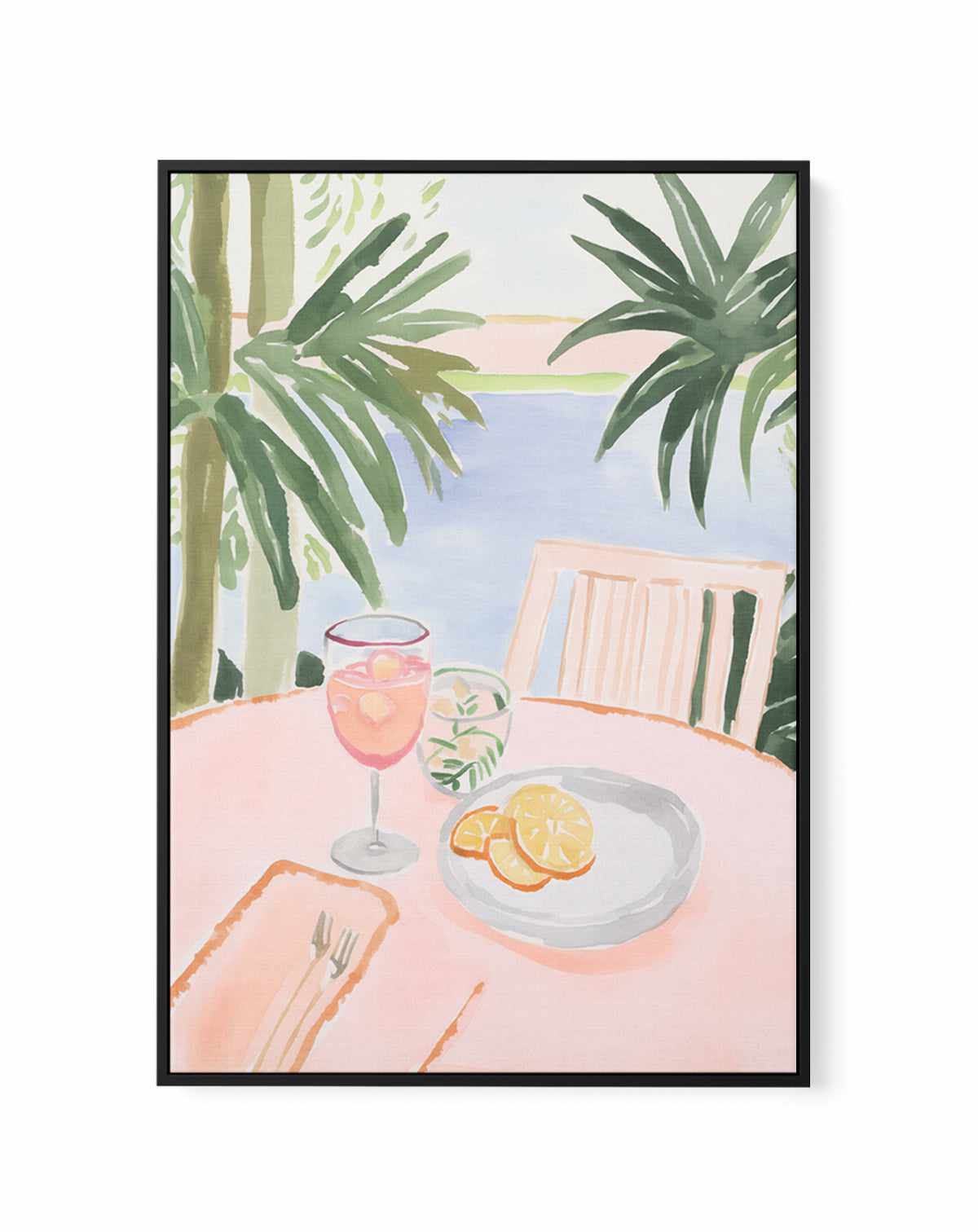 Miami Brunch | Framed Canvas Art Print