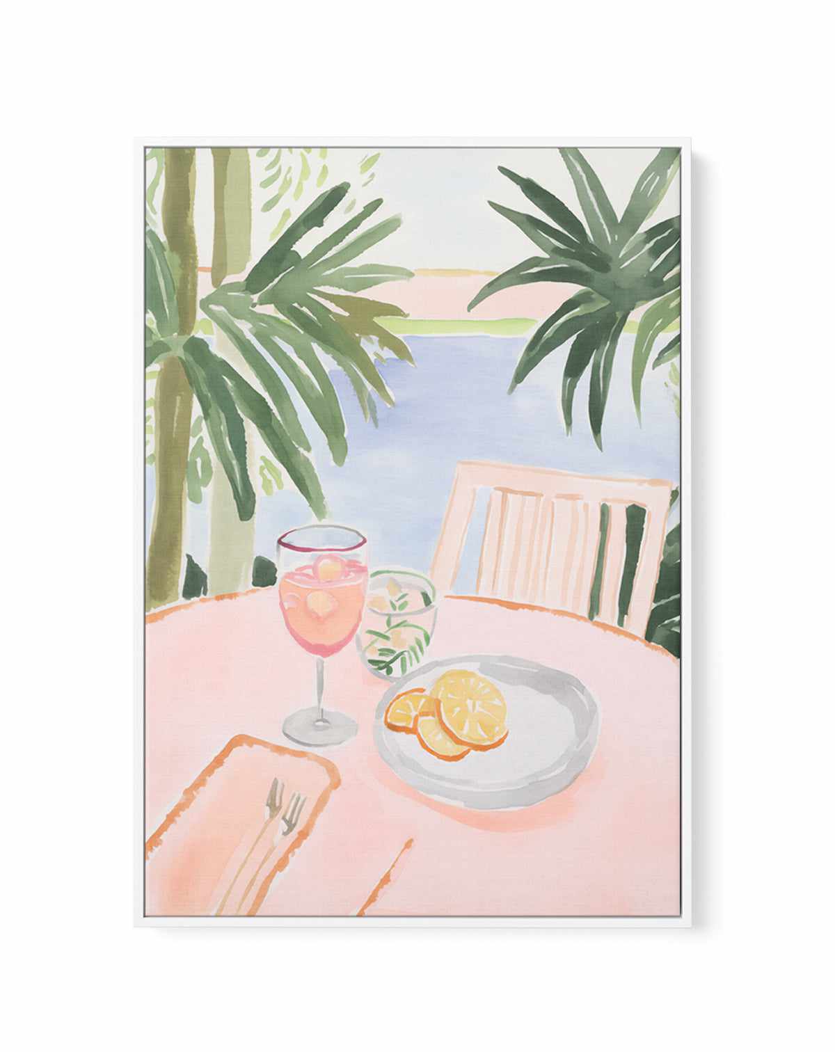 Miami Brunch | Framed Canvas Art Print