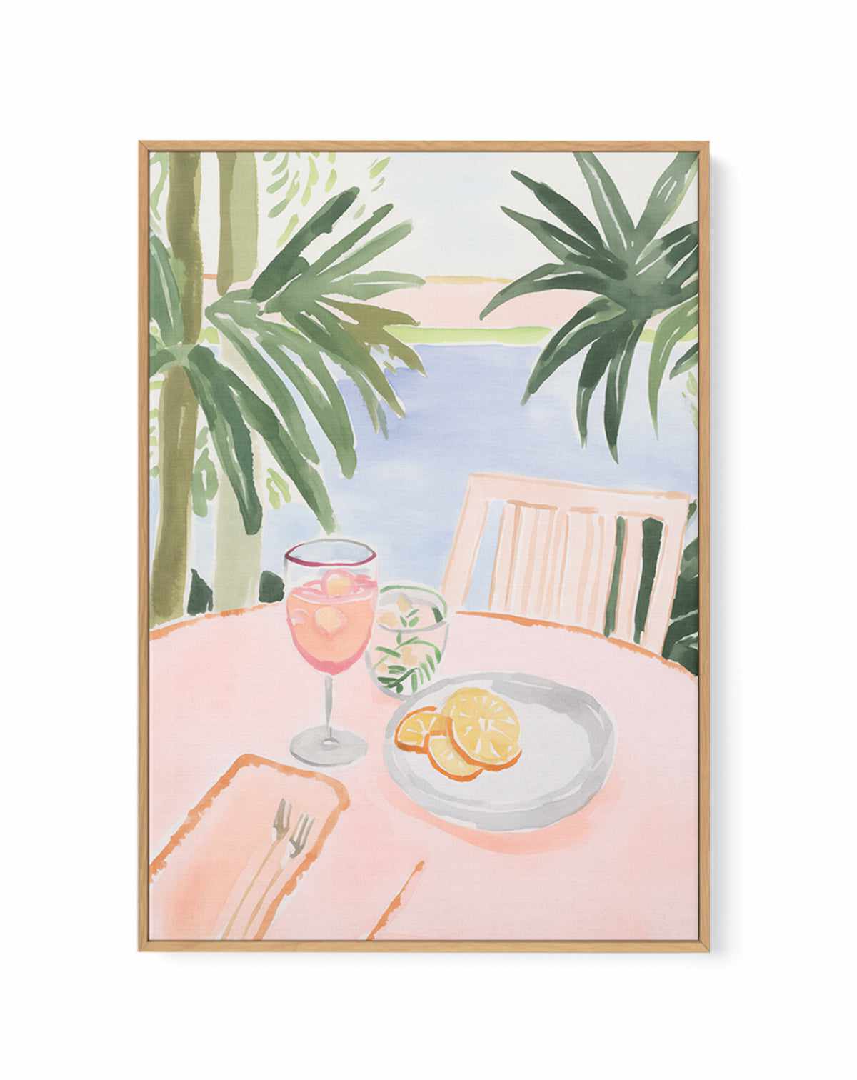 Miami Brunch | Framed Canvas Art Print