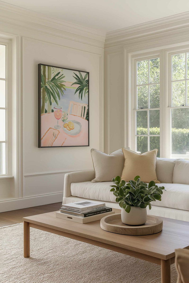 Miami Brunch | Framed Canvas Art Print from Olive et Oriel where you can shop wallpaper and artworks online