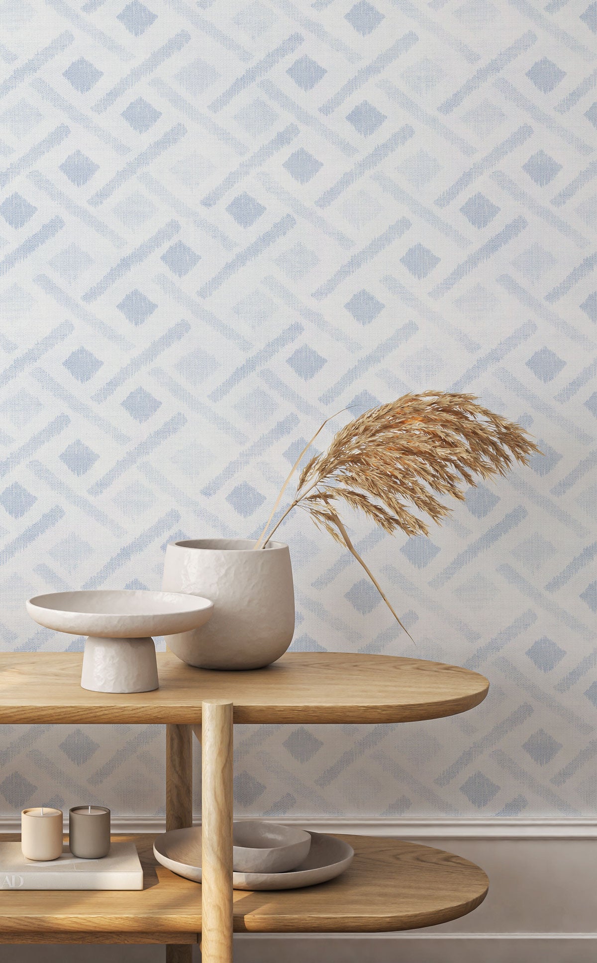 Miara Ikat in Light Blue Wallpaper