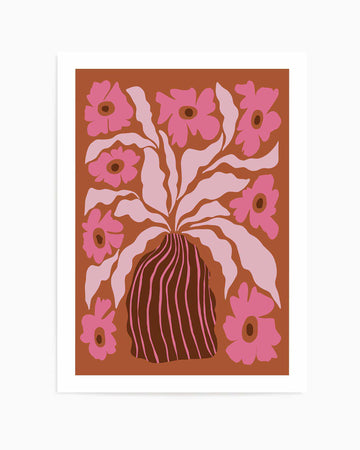 Mid Century Blooming Pot By Miho Art Studio | Art Print from Olive et Oriel where you can shop wallpaper and artworks online