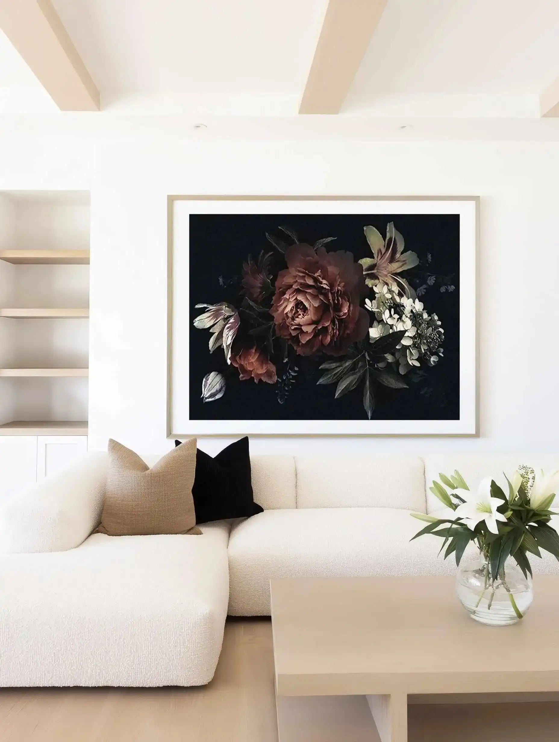 Midnight Botanica Illustration LS Art Print from Olive et Oriel where you can shop wallpaper and artworks online
