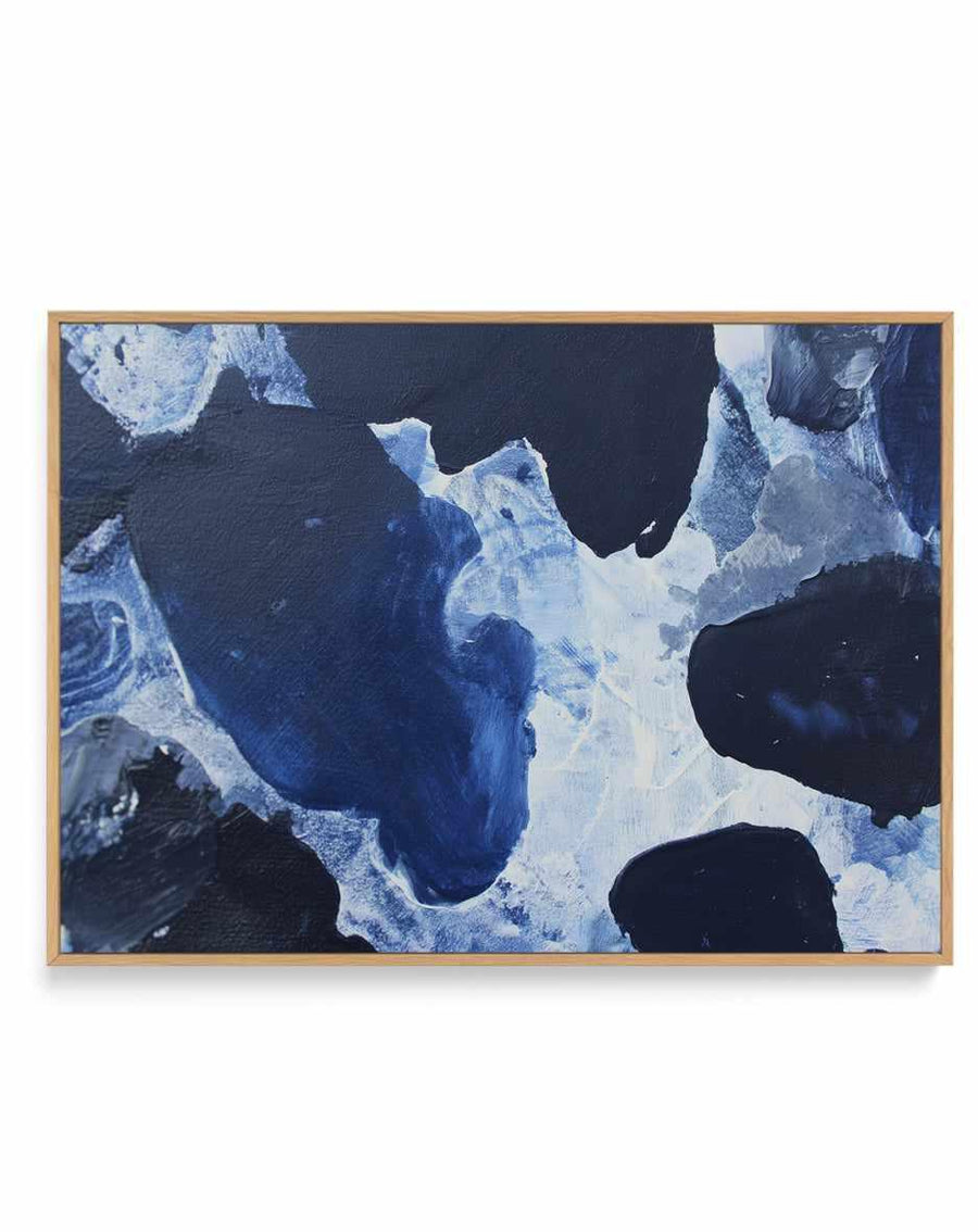 Midnight Current I Framed Canvas Art Print — framed canvas wall art Australia oak frame