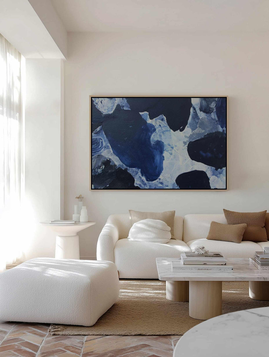 Midnight Current I Framed Canvas Art Print — Abstract framed canvas wall art Australia