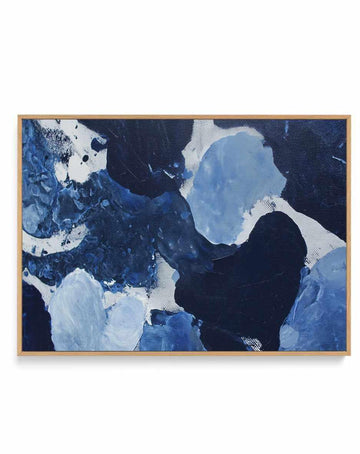 Midnight Current II Framed Canvas Art Print — framed canvas wall art Australia oak frame