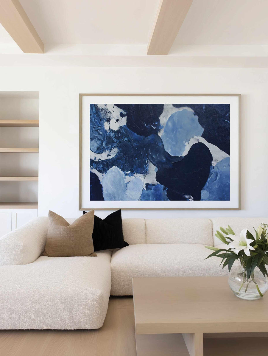 Midnight Current II | Art Print abstract art print oak frame with white border
