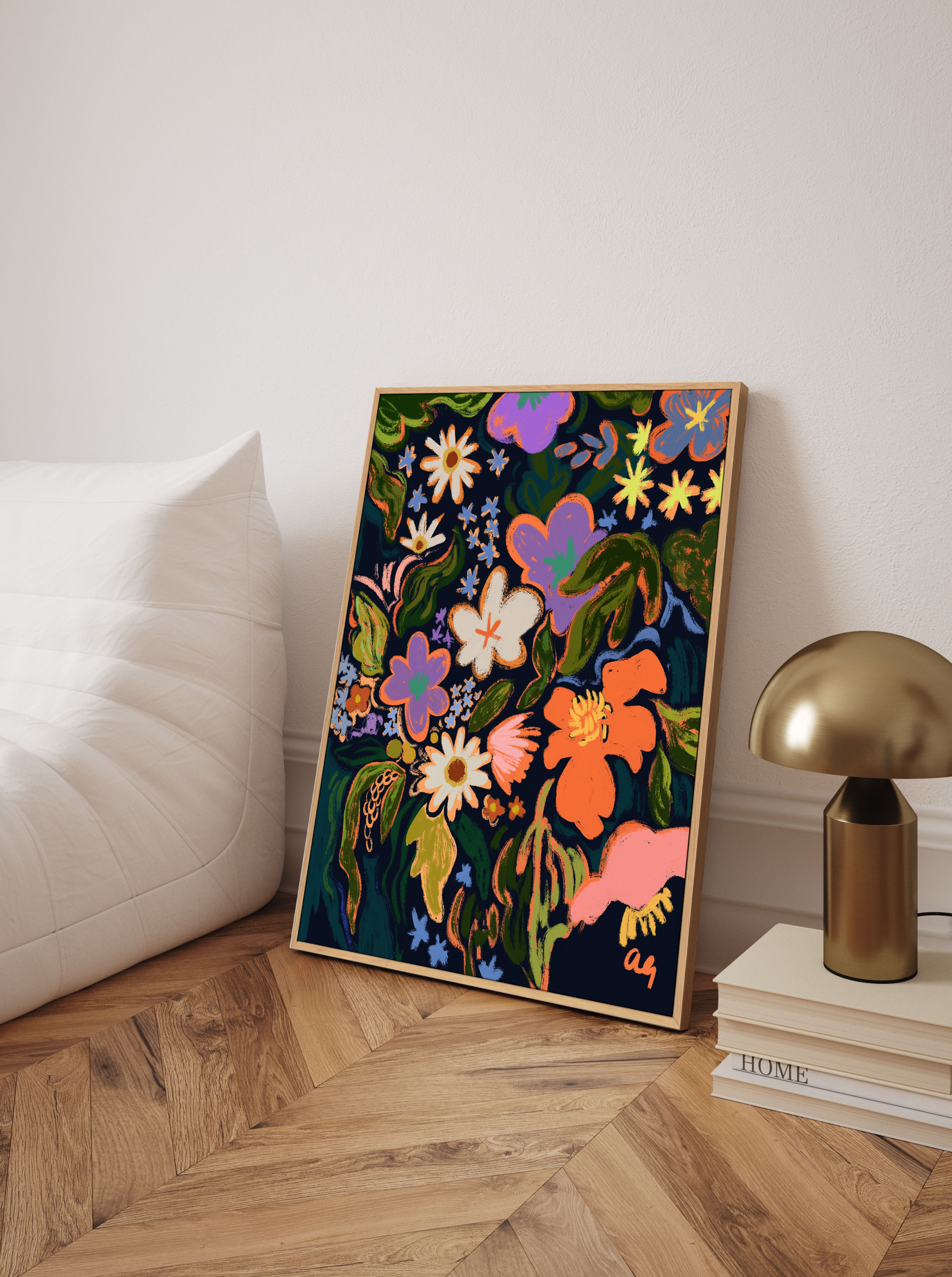 Midnight Garden by Arty Guava | Framed Canvas Art Print